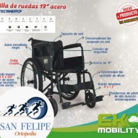 Silla de Ruedas 19” Acero.